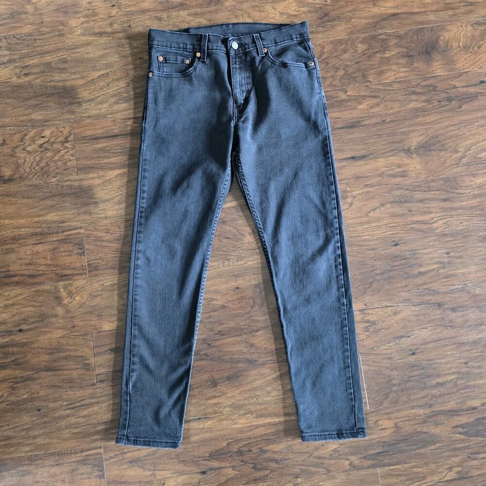 Levi's Slim Tapered Dark Wash Gray Cotton Denim Men's Jeans Size 30x30